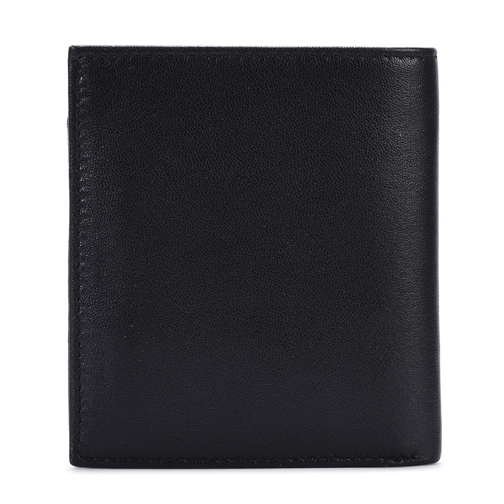 Black leather wallet for men - Woodland